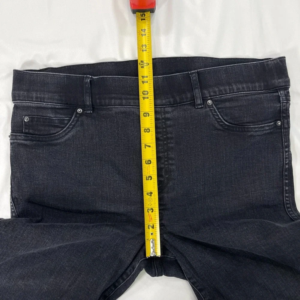Spanx High Rise Skinny Ankle Jeans Women XL Black Pull On Stretch Tapered 20278R